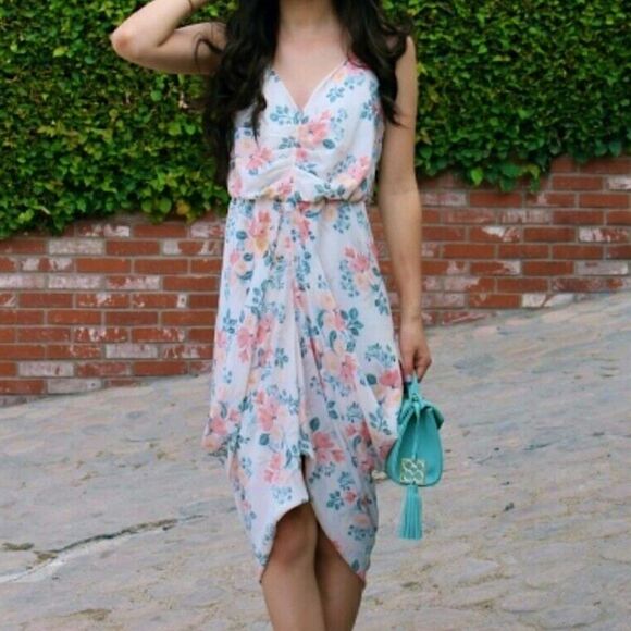 Anthropologie Paper Crown x Rifle Paper Co Halter Midi Dress Small - Picture 2 of 15